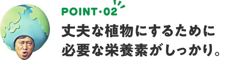 POINT02 丈夫な植物にするために必要な栄養素がしっかり。