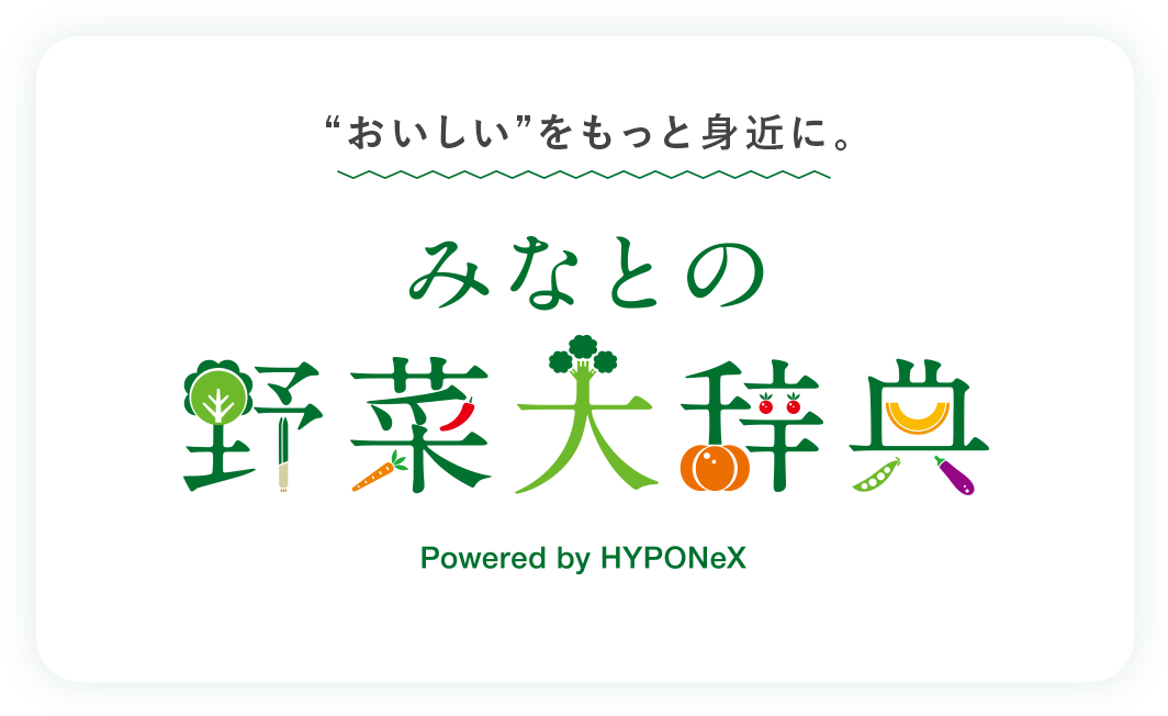 'おいしい'をもっと身近に。みなとの野菜大辞典 Powerd by HYPONeX